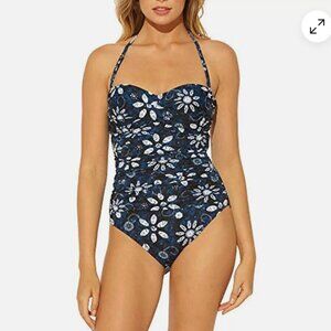 Bleu Rod Beattie Shirred Bandeau One-Piece